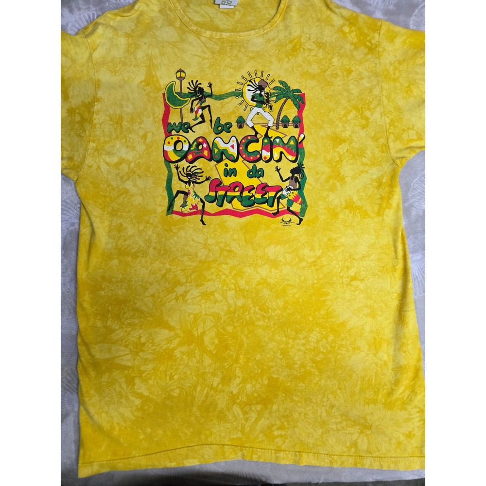 Vintage 1997 MBS Love Unlimited Yellow Tie Dye Reggae Graphic T-Shirt XL